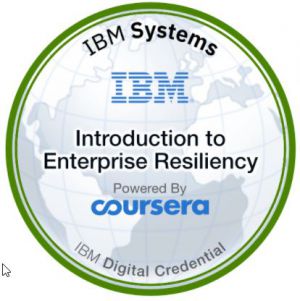 Resiliency is the ability to provide the required capability in the face of adversity, without significant impact. This is not something that just happens, but rather must be thoroughly planned for and tested. This badge earner has acquired knowledge around keeping hardware, the operating system, middleware, and applications up and running throughout planned and unplanned outages. The earner has also gained an understanding about recovering a site from an unplanned event without data loss.